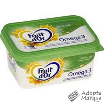Fruit d'Or Margarine Oméga 3 Demi-Sel - 60%MG La barquette de 510G