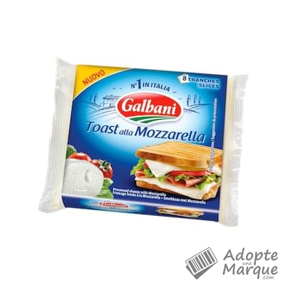 Galbani Toast alla Mozzarella 19,5%MG Les paquet de 8 tranches - 150G