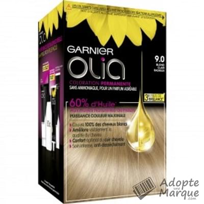 Garnier Olia - Coloration Permanente 9.0 Blond clair radieux La boîte