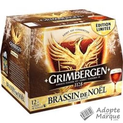 Grimbergen Bière Ambrée d'Abbaye Brassin de Noël - 6,5% vol.  Les 12 bouteilles de 25CL