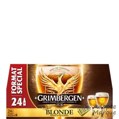 Grimbergen Bière Blonde d'Abbaye - 6,7% vol. Les 24 bouteilles de 25CL