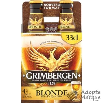 Grimbergen Bière Blonde d'Abbaye - 6,7% vol. Les 4 bouteilles de 33CL