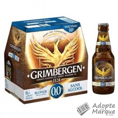 Grimbergen Bière Blonde d'Abbaye Sans Alcool Les 6 bouteilles de 25CL