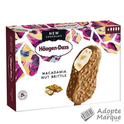 Häagen-Dazs Batonnets Macadamia Nut Brittle  Les 4 bâtonnets - 320ML