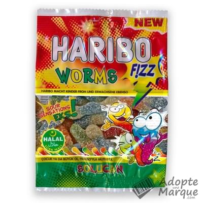 Haribo Bonbons Worms Fizz Halal Le sachet de 80G