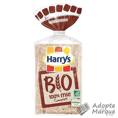 Harry's 100% Mie - Pain de mie Complet Bio Le paquet de 325G