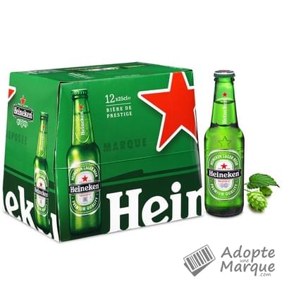 Heineken Bière blonde - 5,0% vol. Les 12 bouteilles de 25CL