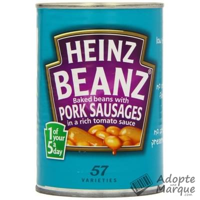 Heinz Baked Beans Haricots Blancs à la Sauce Tomate & Saucisses de Porc La conserve de 415G