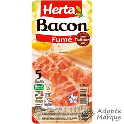 Herta Bacon Fumé - Grandes Tranches Les 5 tranches - 100G