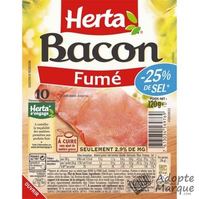 Herta Bacon Fumé Sel Réduit Les 10 tranches - 120G