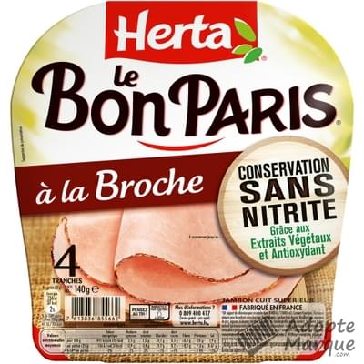 Herta Le Bon Paris - Jambon à la Broche Conservation sans Nitrite La barquette de 4 tranches - 140G