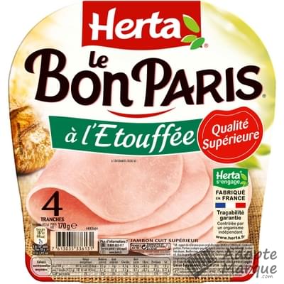 Herta Le Bon Paris - Jambon à l'Etouffée La barquette de 4 tranches - 170G