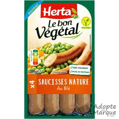 Herta Le Bon Végétal - Saucisses Nature au Blé La barquette de 200G