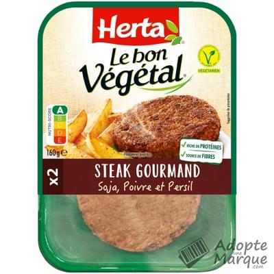 Herta Le Bon Végétal - Steak Gourmand Soja, Poivre & Persil La barquette de 160G