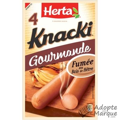 Herta Knacki Fumée - Saucisses de Strasbourg 100% Pur Porc Le sachet de 4 saucisses - 280G