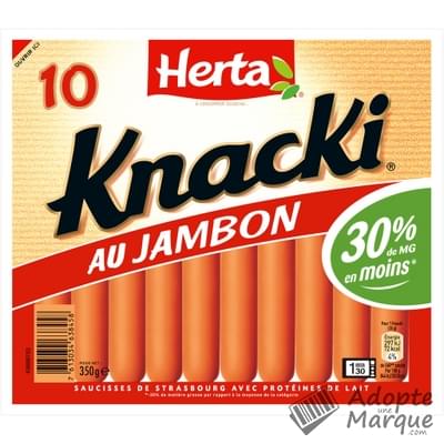 Herta Knacki au Jambon Le paquet de 10 saucisses - 350G