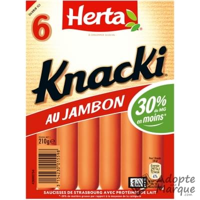 Herta Knacki au Jambon Le paquet de 6 saucisses - 210G