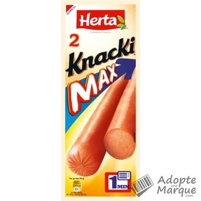Herta Knacki Max - Saucisses de Strasbourg 100% Pur Porc Le sachet de 2 saucisses - 180G