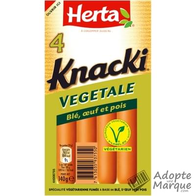 Herta Knacki Végétale Le paquet de 4 saucisses - 140G