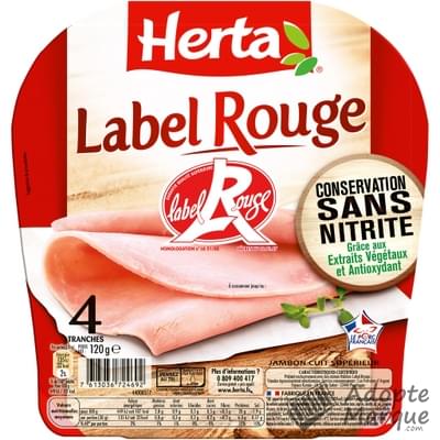 Herta Label Rouge - Jambon Conservation sans Nitrite La barquette de 4 tranches - 120G