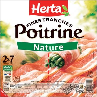 Herta Poitrine Nature Tranches Fines Les 2 barquettes de 7 tranches - 2x100G