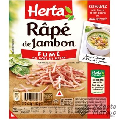 Herta Râpé de Jambon Fumé Les 2 barquettes de 75G