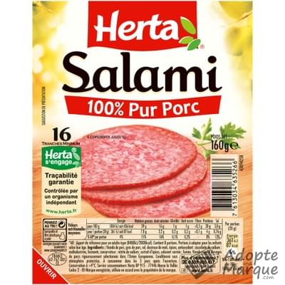 Herta Salami 100% Pur Porc Les 16 tranches - 160G