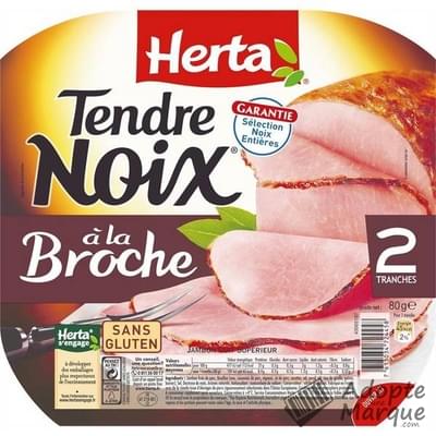 Herta Tendre Noix - Jambon cuit à la Broche La barquette de 2 tranches - 80G