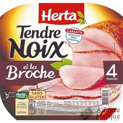 Herta Tendre Noix - Jambon cuit à la Broche La barquette de 4 tranches - 160G