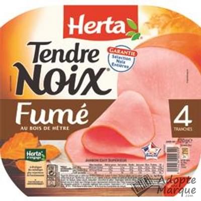 Herta Tendre Noix - Jambon cuit Fumé La barquette de 4 tranches - 120G