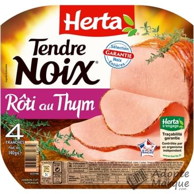 Herta Tendre Noix - Jambon rôti au Thym La barquette de 4 tranches - 140G
