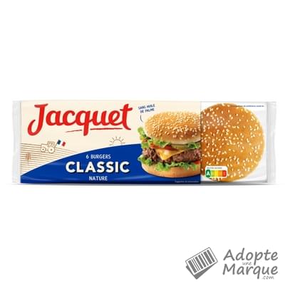 Jacquet Pains à Hamburger - Classic' Burger Nature Les 6 pains - 330G
