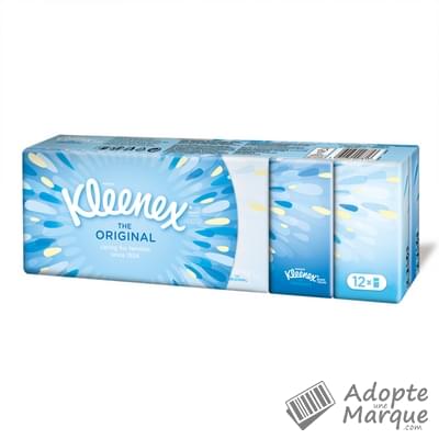 Kleenex Mouchoirs en papier Original Les 12 étuis - 84 mouchoirs