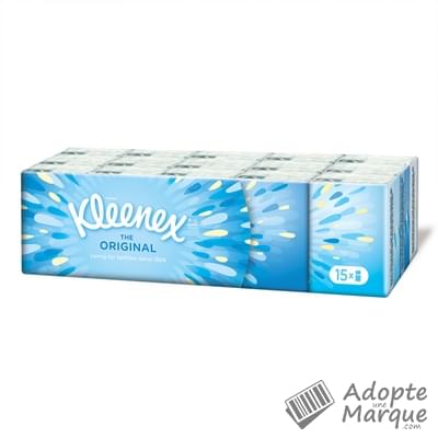 Kleenex Mouchoirs en papier Original Les 15 mini-étuis - 105 mouchoirs