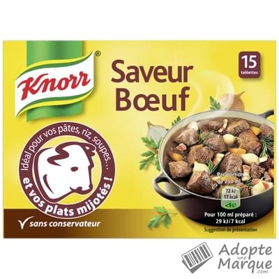 Knorr Bouillon de Bœuf Le paquet de 15 tablettes - 150G