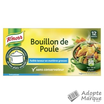 Knorr Bouillon de Poule Dégraissé Le paquet de 12 tablettes - 120G