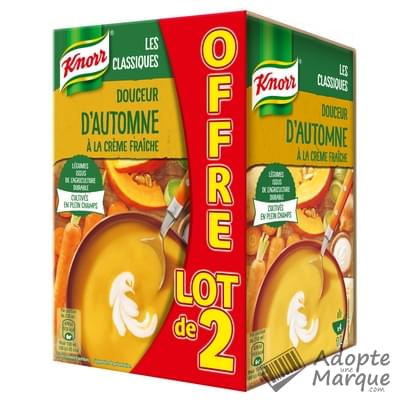 Knorr Les Douceurs - Douceur d'Automne à la Crème fraîche Les 2 briques de 1L