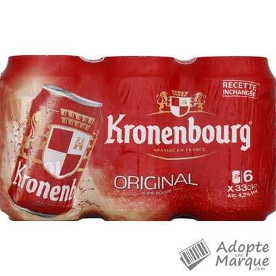 Kronenbourg Bière blonde - 4,2% vol. Les 6 canettes de 33CL