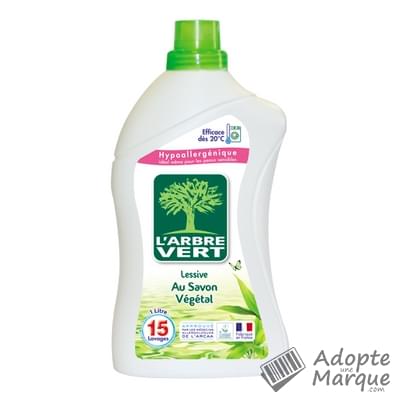 L'Arbre Vert Lessive Liquide au Savon Végétal Le bidon de 1L (15 lavages)