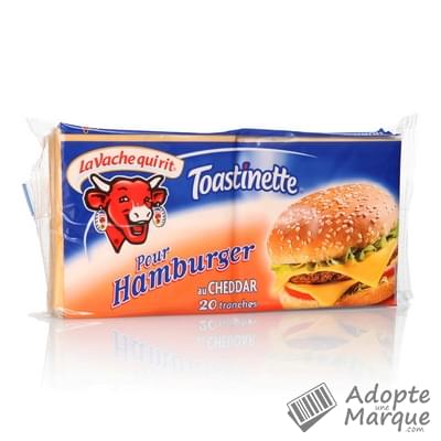 La Vache Qui Rit Toastinette® - Fromage en tranches pour Hamburger au Cheddar Les 20 tranches - 340G