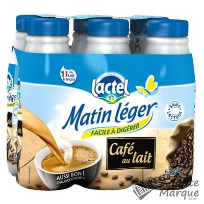 Lactel Matin Léger - Café au lait Les 6 bouteilles de 50CL