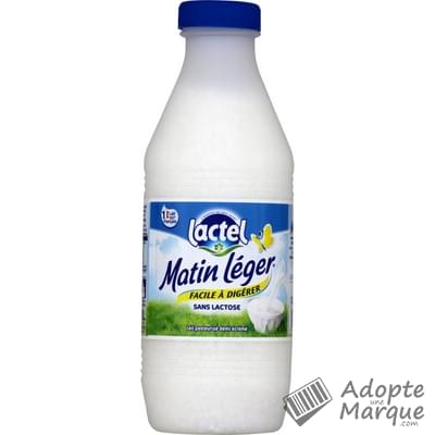 Lactel Matin Léger - Lait pasteurisé demi-écrémé enrichi en vitamine D La bouteille de 1L