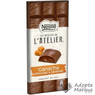 Les Recettes de l'Atelier Chocolat au Lait Ganache Chocolat & Caramel La tablette de 150G