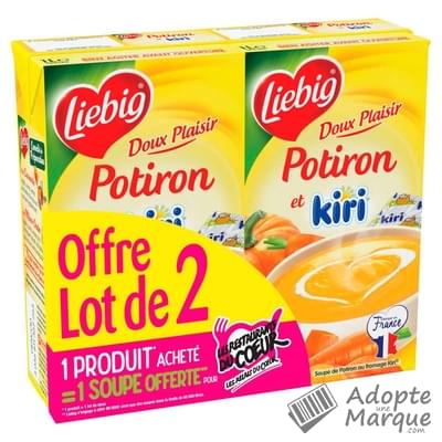 Liebig Doux Plaisir Soupe Potiron & Kiri Les 2 briques de 1L