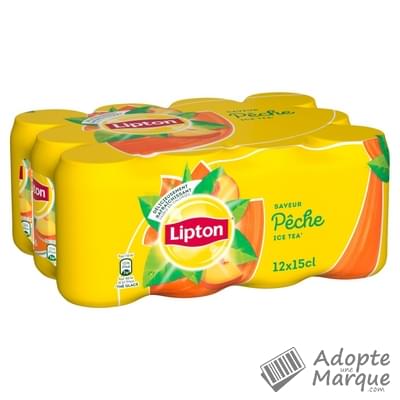 Lipton Ice Tea Thé glacé saveur Pêche Les 12 canettes de 15CL