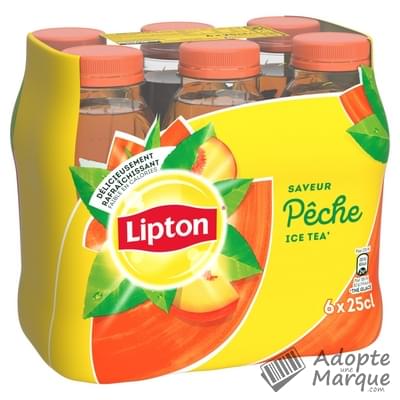 Lipton Ice Tea Thé glacé saveur Pêche Les 6 bouteilles de 25CL