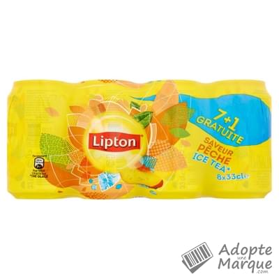 Lipton Ice Tea Thé glacé saveur Pêche Les 8 canettes de 33CL