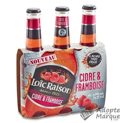 Loïc Raison Cidre aromatisé - Cidre & Framboise - 4,5% vol. "Les 3 bouteilles de 27,5CL"