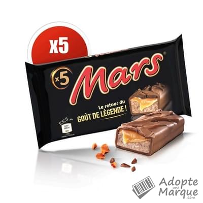 Mars Barres de Chocolat au Lait fourrées au Caramel Les 5 barres - 225G