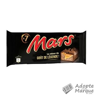 Mars Barres de Chocolat au Lait fourrées au Caramel Les 7 barres - 315G